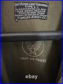 WWII US ARMY AIR FORCE USAAF TYPE L-1 FLYING LIGHT GABARDINE FLIGHT SUIT Small R