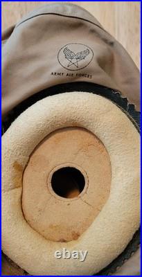 WWII US ARMY AIR FORCES AN-H-15 Zip-A-Bag Corp. Aviator's Summer Helmet, Sz. M