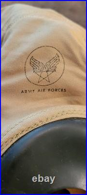 WWII US ARMY AIR FORCES AN-H-15 Zip-A-Bag Corp. Aviator's Summer Helmet, Sz. M
