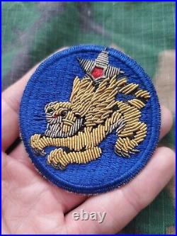 WWII US Army Air Corps 14th Air Force Flying Tigers Gemsco Bullion Oversew Patch