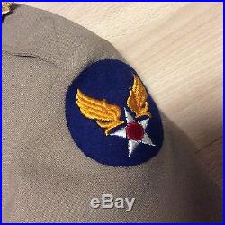 WWII US Army Air Corps Air Force Officer's Khaki Service Jacket Wool Major