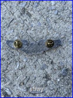WWII US Army Air Force 3 Sterling Silver Amcraft Snowflake Observer Wings Pin