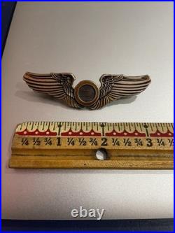WWII US Army Air Force 3 Sterling Silver Amcraft Snowflake Observer Wings Pin