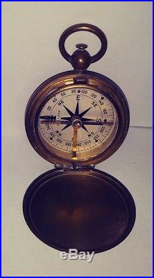 WWII US Army Air Force AAC Waltham Brass Pocket FIELD Compass USED $250+
