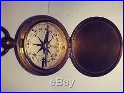 WWII US Army Air Force AAC Waltham Brass Pocket FIELD Compass USED $250+