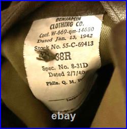 WWII US Army Air Force AAF 4 Pocket Service Coat / Uniform