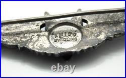 WWII US Army Air Force AAF Amico Sterling Silver Ariel Gunner Wings Pin