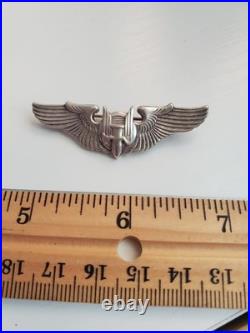 WWII US Army Air Force AAF Gemsco Sterling Silver Ariel Gunner Wings Pin
