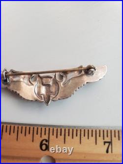 WWII US Army Air Force AAF Gemsco Sterling Silver Ariel Gunner Wings Pin