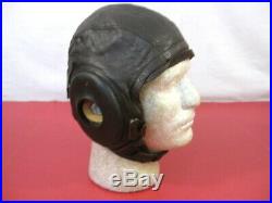 WWII US Army Air Force AAF Type A-11 Leather Pilot Flying Helmet Large 1944 2