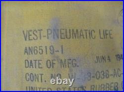 WWII US Army Air Force AN6519-1 Mae West Inflatable Life Preserver Vest 1945