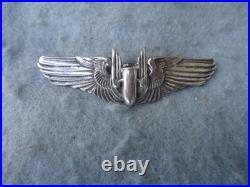 WWII US Army Air Force Air Gunner Wings Large 3 Jacket Insignia Sterling Marked