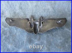 WWII US Army Air Force Air Gunner Wings Large 3 Jacket Insignia Sterling Marked