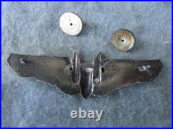 WWII US Army Air Force Air Gunner Wings Large 3 Jacket Insignia Sterling Marked