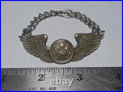 WWII US Army Air Force Crew Wings Ludlow London Sweetheart Bracelet Trench Art