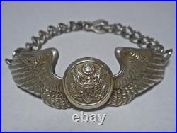 WWII US Army Air Force Crew Wings Ludlow London Sweetheart Bracelet Trench Art
