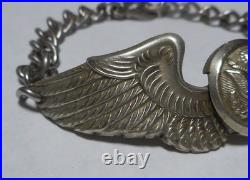 WWII US Army Air Force Crew Wings Ludlow London Sweetheart Bracelet Trench Art