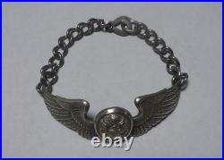 WWII US Army Air Force Crew Wings Ludlow London Sweetheart Bracelet Trench Art