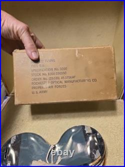 WWII US Army Air Force Flying Goggles Type B-8 With Box & Spare Lenses