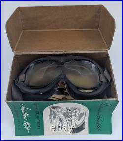 WWII US Army Air Force Flying Goggles Type B-8 With Box & Spare Lenses As Is