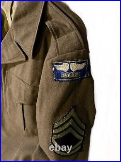 WWII US Army Air Force Ike Jacket, Bullion 15th Air Force Patch