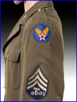 WWII US Army Air Force M1941 Technician Fourth Grade Coat 9th AAF Military Unifo WWII US Army Air Force M1941 Technician Fourth Grade Coat 9th AAF Military Unifo