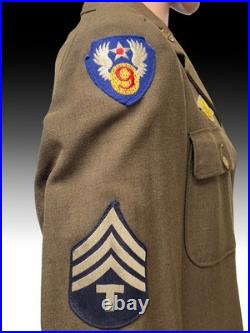 WWII US Army Air Force M1941 Technician Fourth Grade Coat 9th AAF Military Unifo