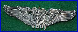 WWII US Army Air Force Meyer 3 Flight Surgeon Wings USAAF Full Sized Pin Back