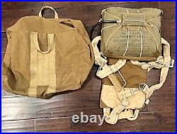 WWII US Army Air Force Military AN6510-1 Seat Parachute & Equipment bag USAAF
