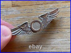WWII US Army Air Force Observer Sterling Silver Wings Pin 2