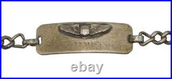 WWII US Army Air Force PILOT Officer 17.7g Sterling Silver ID Bracelet C13