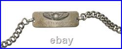 WWII US Army Air Force PILOT Officer 17.7g Sterling Silver ID Bracelet C13