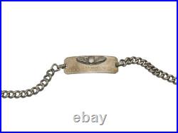 WWII US Army Air Force PILOT Officer 17.7g Sterling Silver ID Bracelet C13