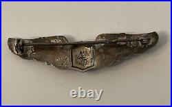 WWII US Army Air Force Pilot Sterling Silver Wings Pin AMICO