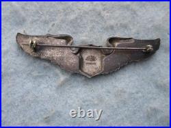WWII US Army Air Force Pilot Wings Large 3 Jacket Insignia Sterling Amcraft Mkd