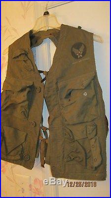 WWII US Army Air Force Pilots Survival Emergency Sustenance Vest Type C-1