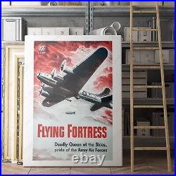 WWII US Army Air Force Propaganda B17 Flying Fortress Canvas Wall Art Print