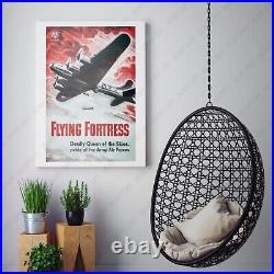 WWII US Army Air Force Propaganda B17 Flying Fortress Canvas Wall Art Print