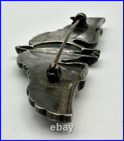 WWII US Army Air Force Sterling Silver Full Size 3 Bombardier Wings Pin Back