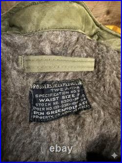 WWII US Army Air Force Type A-11-A Flight Trousers Pants 1944 Alpaca Lined Sz 30