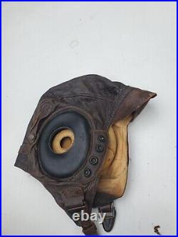 WWII US Army Air Force Type A-11 Leather Flight Helmet 3189 Medium