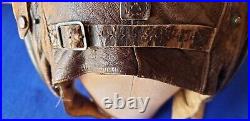 WWII US Army Air Force Type A-11 Leather Flight Helmet Cap Medium 1940's