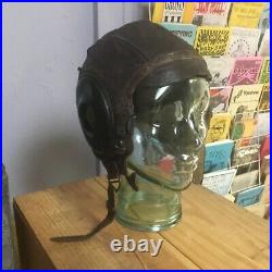 WWII US Army Air Force Type A-11 Leather Flight Helmet Medium 3189 Shelby Shoe