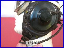 WWII US Army Air Force Type A-11 Leather Flying Helmet Wired withGoggles 1944 LG