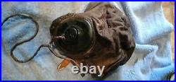 WWII US Army Air Force Type A-11 Leather Flying Helmet w O2 mask Size medium