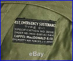 WWII US Army Air Force USAAF Pilot Survival Vest Emergency Sustenance Type C-1