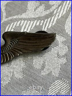 WWII US Army Air Forces 3 Sterling Silver Service Pilot Wings Jacket Pin #2