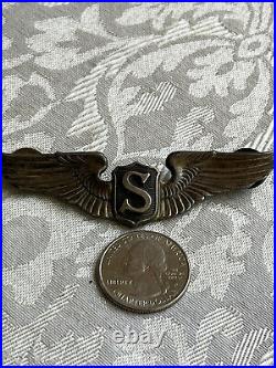 WWII US Army Air Forces 3 Sterling Silver Service Pilot Wings Jacket Pin #2
