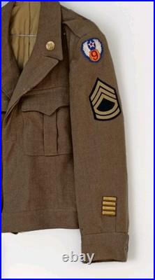 WWII US Army Air Forces 9th AF Ike Jacket Size 40R CBI NCAC Patch Tech Sergeant