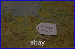 WWII US Army Air Forces AAF Cloth Chart East West Borneo Map Service 1944 Escape